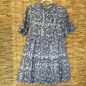Sail to Sable Blue and White Floral Mini Dress